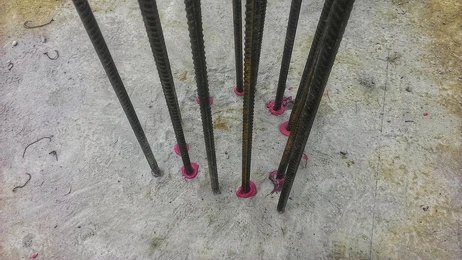 Rebar and chemical anchor fixing by KCDC for reinforced concrete in UAE