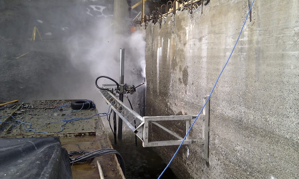 Water jet cutting concrete in Dubai UAE by KCDC
